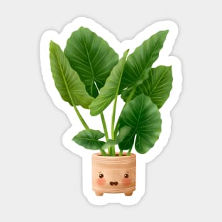 Cute Plant Illustration, Philodendron Domesticum Sticker